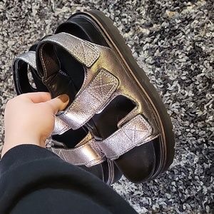 Clarks metallic chunky sandals